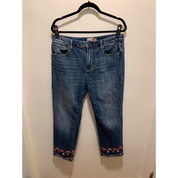 DRIFTWOOD Denim - DRIFTWOOD colette embroidery cropped boho denim jeans size 33